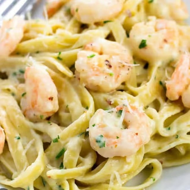 Shrimp Alfredo Pasta.
