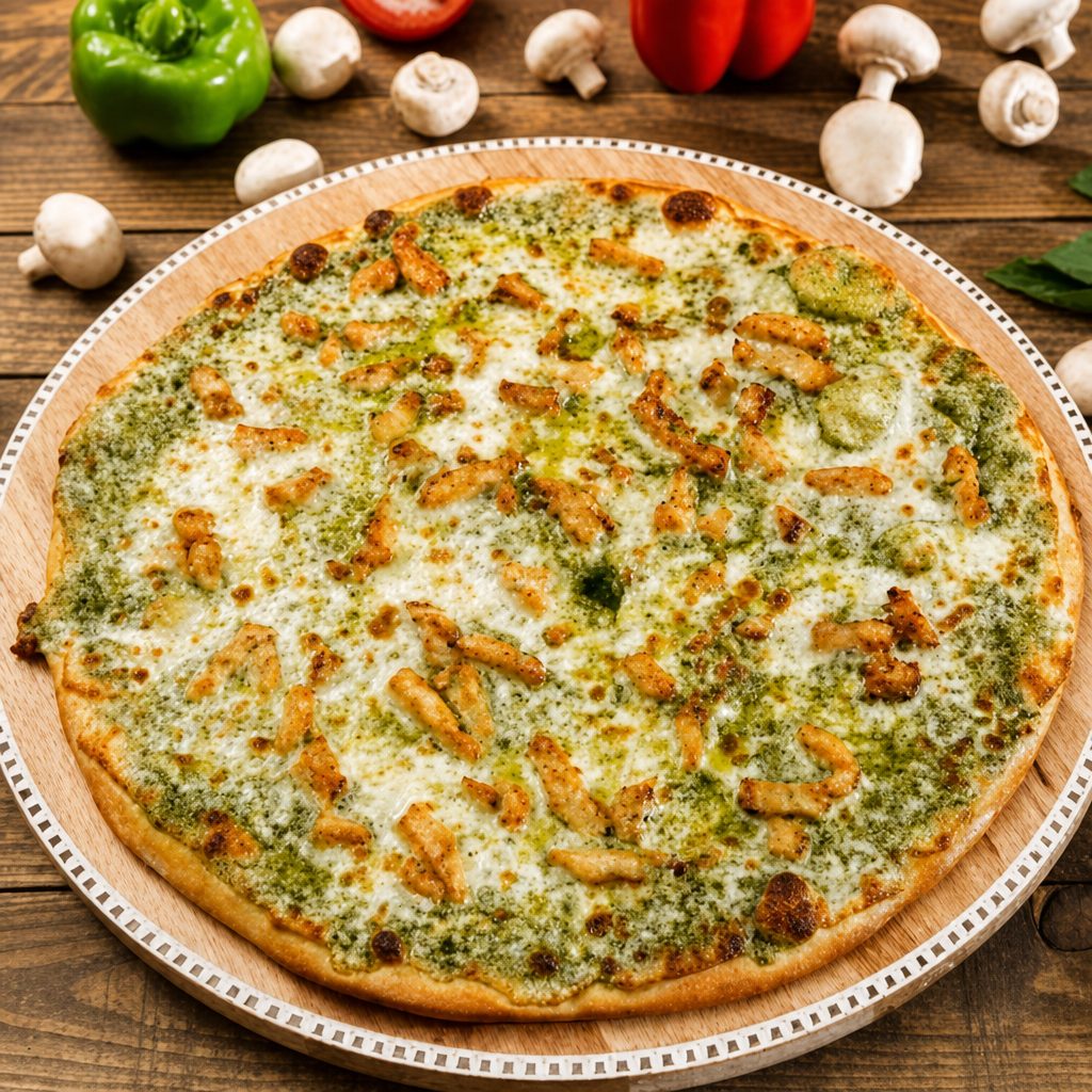 Chicken Pesto Pizza.