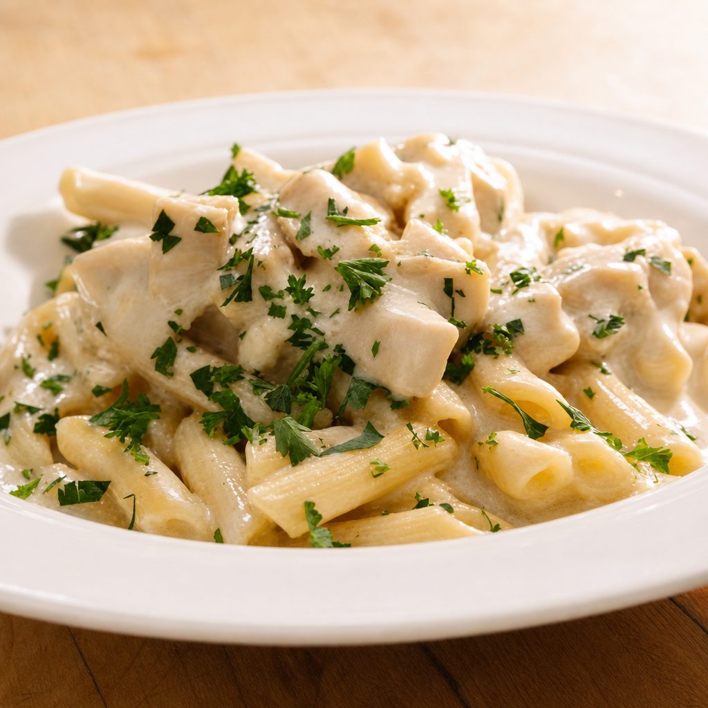 Chicken Alfredo Pasta.