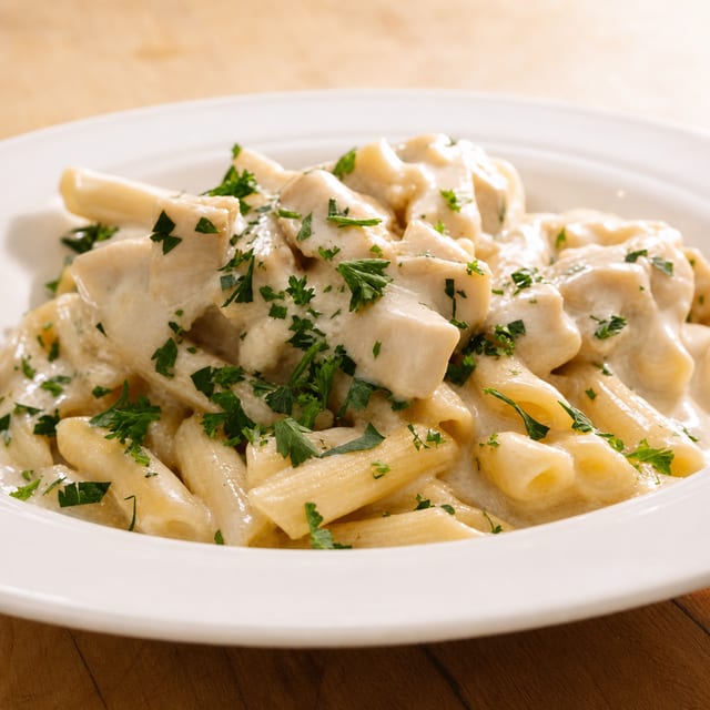 Chicken Alfredo Pasta.