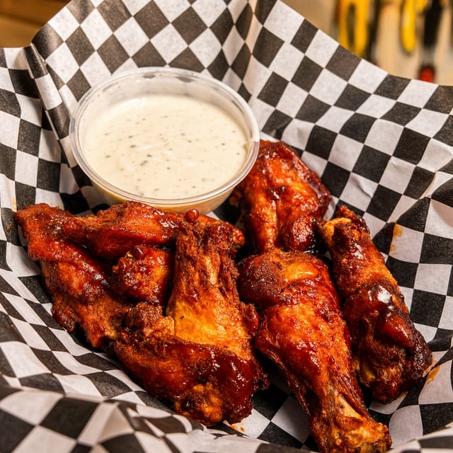 Flavored Bone In chicken Wings.