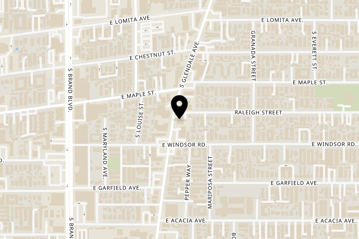 Map showing the location of Ameci Pizza and Pasta Kitchen Glendale on 728 S Glendale Ave in Glendale