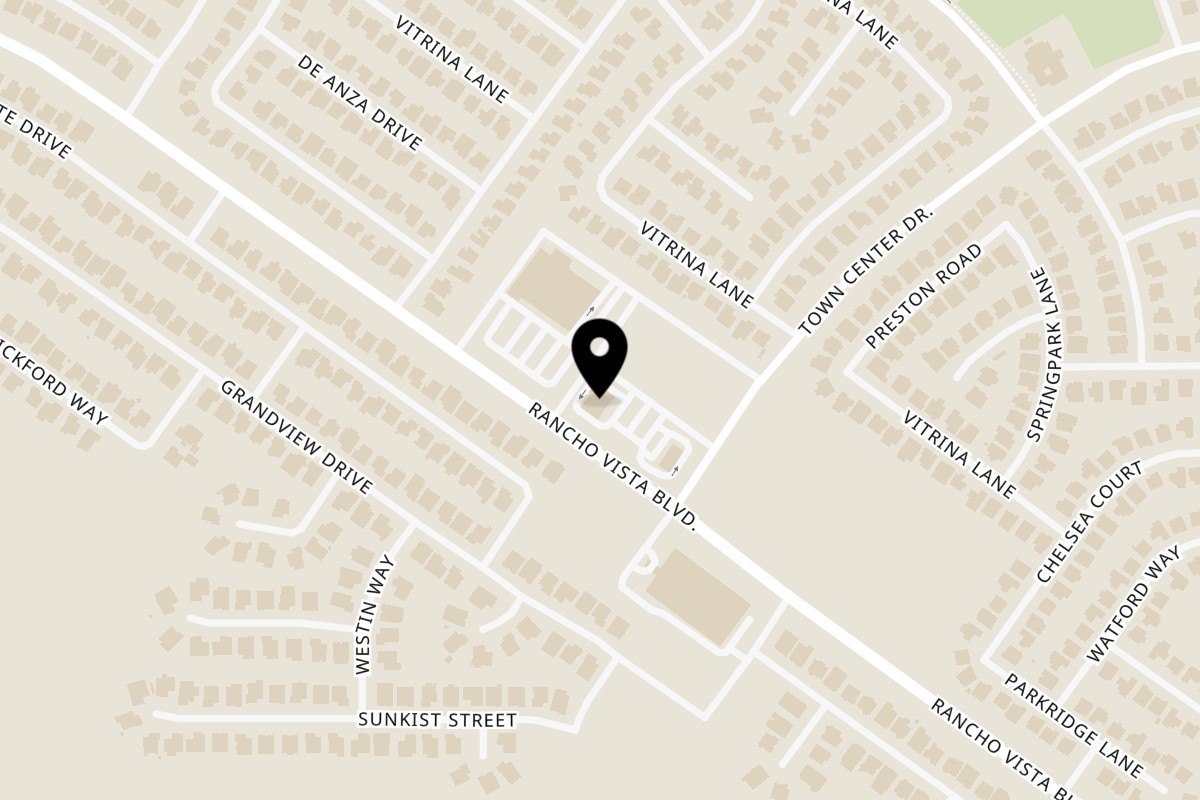 Map showing the location of Ameci Pizza and Pasta Kitchen Palmdale on 3869 W Rancho Vista Blvd in Palmdale